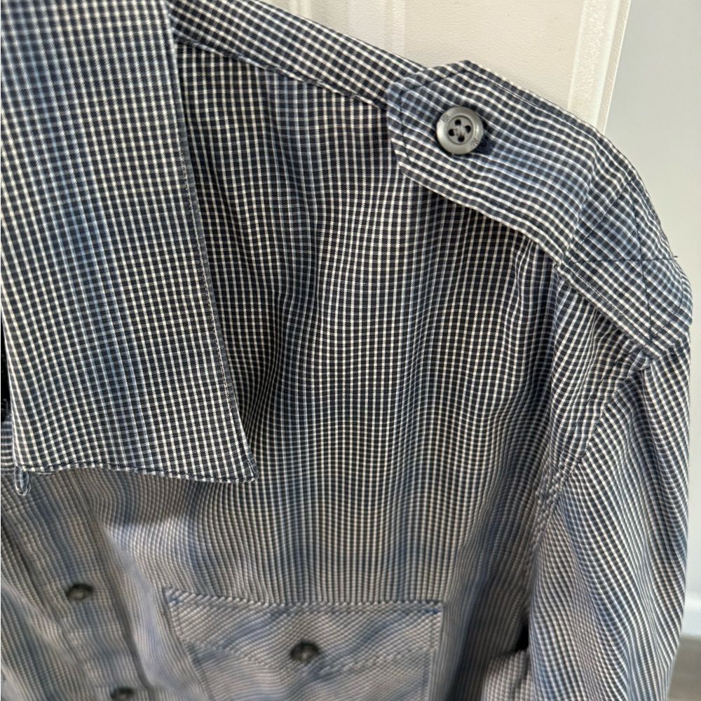 Banana Republic Western Cowboy Long Sleeve button-down Shirt Blue Grey Large - Picture 5 of 5